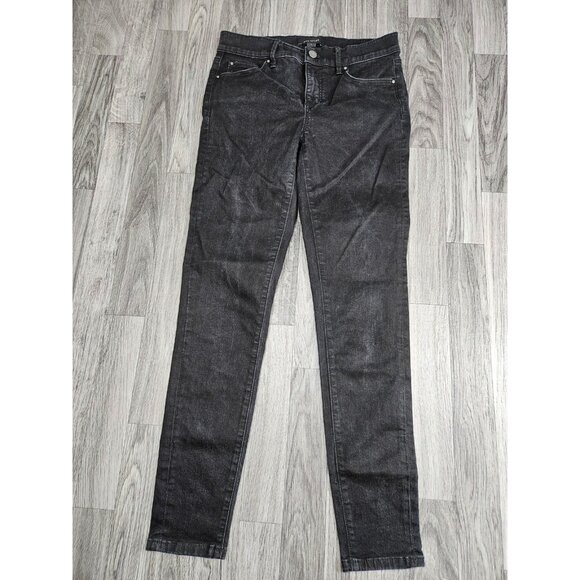(3/$35) Ann Taylor Jeans Womens 2 Black The Skinny Stretch Denim Mid Rise Pants - Picture 1 of 10
